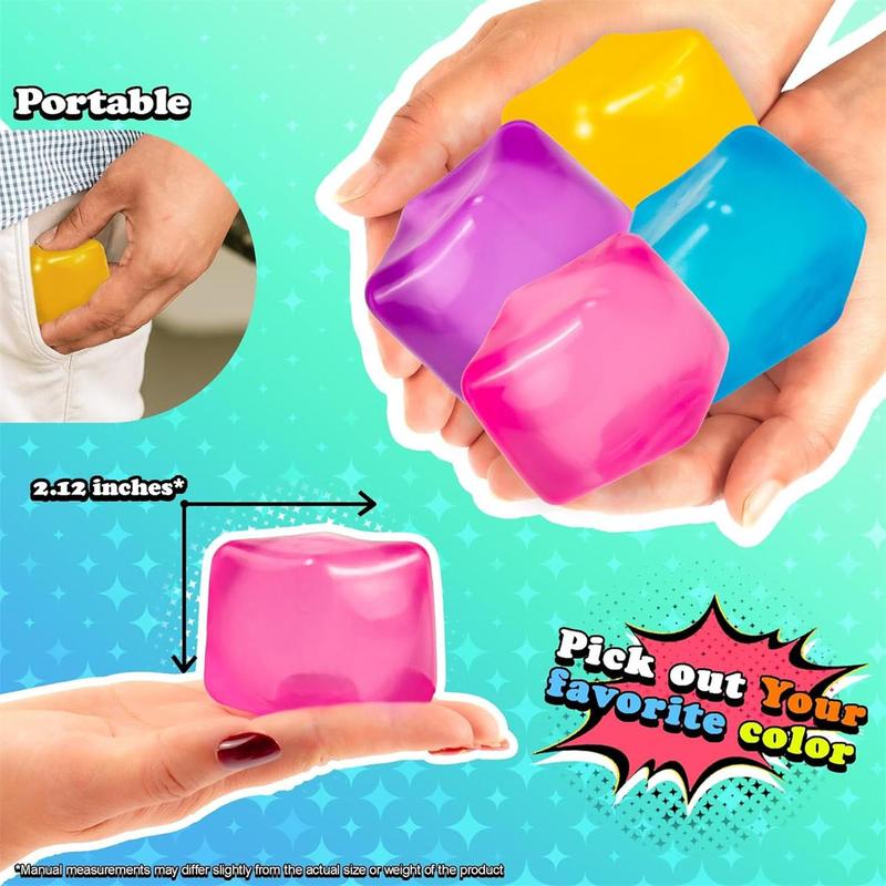 Premium Sensory Stress Cube – Extra Large Fidget Toy | Stress Balls for Adults with Non-Sticky, Odor-Free Shell & Reinforced Dual Leak-Proof Seals for Heavy-Duty Use