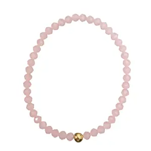 Baby Pink Faceted Rondelle 4mm Bracelet