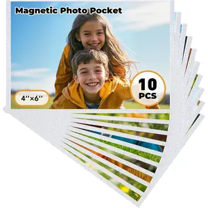 Picture Frame, 10 count  Picture Frames for Refrigerator 4x6,  Photo Frames with White Border, Refrigerator  for Pictures Suitable , School, Office