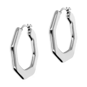 Louis Dell'Olio Bronze 1-1/4" Polished HexagonHoop Earrings