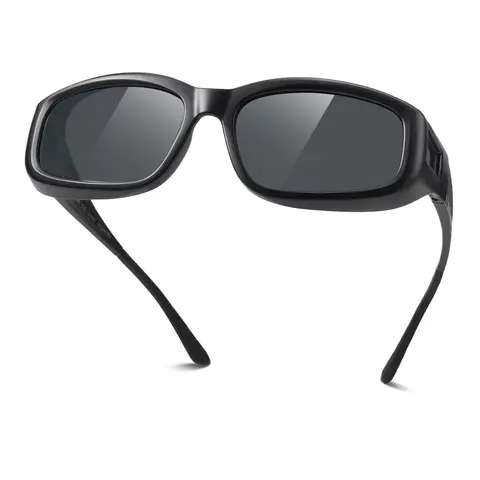 MEELOOG Male HD Polarized Over Glasses Sunglasses for Men - Large Face Fit, TAC Full Rim, Glare Cut, UV400 Eye Shield, Lightweight Wraparound, Acetate Cellulose, Driving & Outdoors in Strong Sunlight Shades ST0070, Ready-To-Give Gift Set