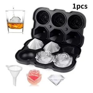 Home Ice Cube Maker Mold, Brick Rose Design Whiskey Ball Ice Tray, Ice Ball Molds, Ideal for Home Use, Efficient Ice Block Moulds