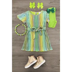 Green Metallic Glitter Dress