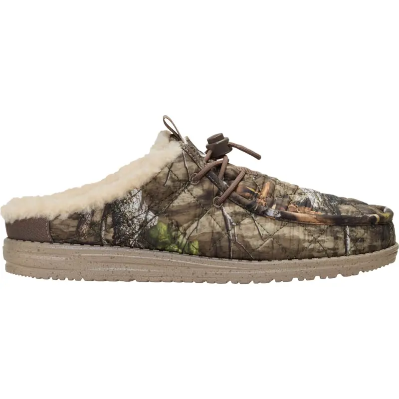 HEYDUDE Mossy Oak CR Wally Camp Slip Camo - Men's Comfortable Slip on Shoes
