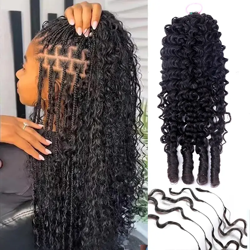 Bling Hair Burmese Curly Crochet Human Hair For Miracle Knots Human Hair Feather Curly Wave Crochet Human Hair For Miracle Knots Pre-Separated 50g/Pack 4 to 5 Bundles Recommended for Full Head #SummerWins #DealsForYouDays