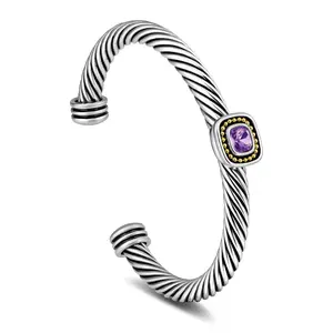 Mytys Elegant Adjustable Cable Wire Cuff Bracelet for Women Fashion Inspired Jewelry Stylish Stackable Classic Gift for Christmas Anniversary Birthday