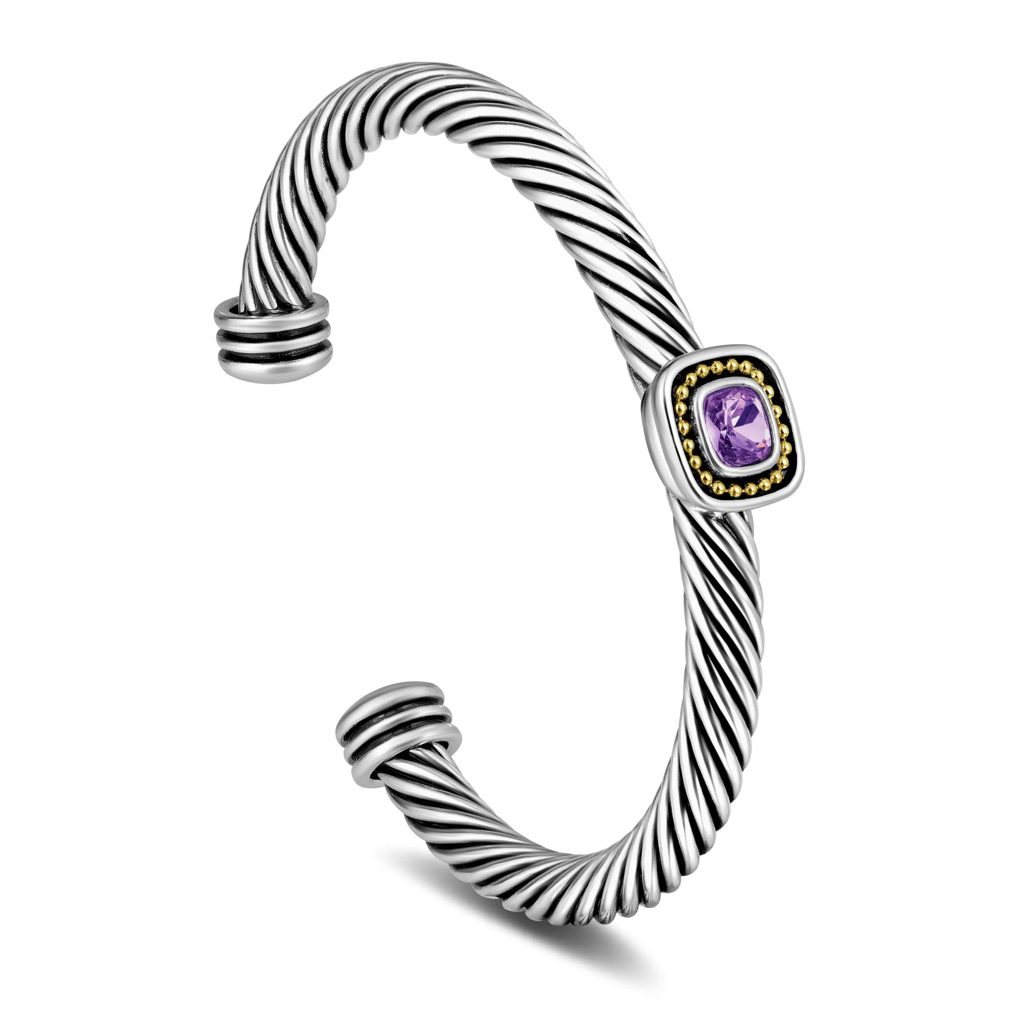 Mytys Elegant Adjustable Cable Wire Cuff Bracelet for Women Fashion Inspired Jewelry Stylish Stackable Classic Gift for Christmas Anniversary Birthday