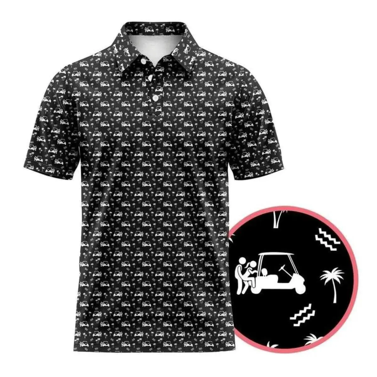 My Fav Thing To Do Golf Polo Shirt Funny Patten Performance Menswear Outdoor Short Sleeve