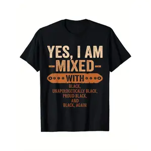 [Cool T-Shirt] Black History Month Cool BLM Melanin T-Shirt | Unisex Loose Fit Short Sleeve, 100% Cotton, S-XXXL, Geometric Print, Machine Washable