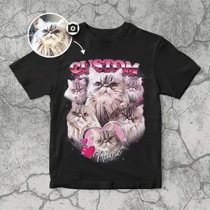Custom Bootleg Rapper Shirt Using Your Image | Personalized Gift for Pets Family, Friends and Celebs | Unisex Cotton Shirt | Fast Shipping