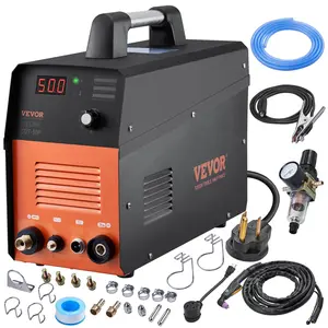 VEVOR Plasma Cutter, 50Amp, Non-Touch Pilot Arc Air Cutting Machine with Torch, 110V/220V Dual Voltage AC IGBT Inverter Metal Cutting Equipment for 1/2" Clean Cut Aluminum and Stainless Steel
