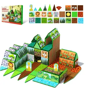 Magnetic Tiles Building Blocks 48/52 PCS | STEM Montessori Sensory Toys for Toddlers 3+ | Creative Construction Set for Spatial Reasoning | Preschool Learning Toys | Birthday Holiday Gifts for Kids
