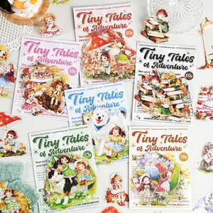 Etori Life Mini Adventure Series Cartoon Cute Fairy Tale Girl Animal Pattern Pet Sticker Pack DIY Laptop, Phone Case, Water Bottle, Suitcase, Gift Paper Bag, Photo Album, Student Stationery, Encouragement Stickers, School Supplies, Children's Stickers