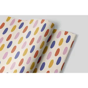 Bright and Colorful Wrapping Paper with Bold Circle Designs for Gifts