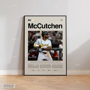Andrew McCutchen Poster, Pittsburgh Pirates Wall Art Print, Framed MLB Baseball Décor