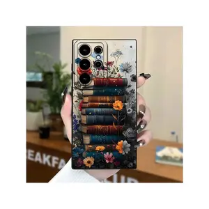 Book And Flower Print Mug Case For Samsung Galaxy: Smudge-Proof & Shock Absorbent |     Black Classic Series |     Premium Frosted Protection |     Applicable To S20, S21, S23, A52, A53, A54, A14, A25, A34, A32, A05s, A15, Compatible with Samsung Galaxy 2