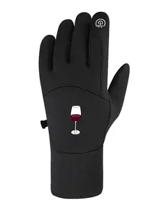 red wine art design Trendy Warm Gloves for Cycling Camping