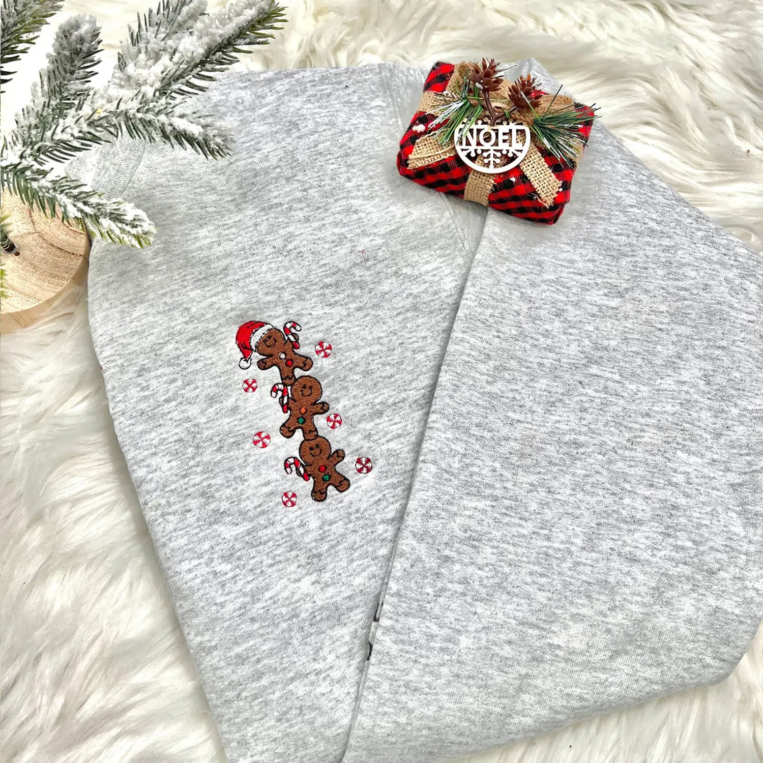 Christmas Gingerbread Man Embroidered Sweatshirt, Gingerbread Christmas Hoodie, Christmas Embroidered Sweatshirt, Christmas Gifts
