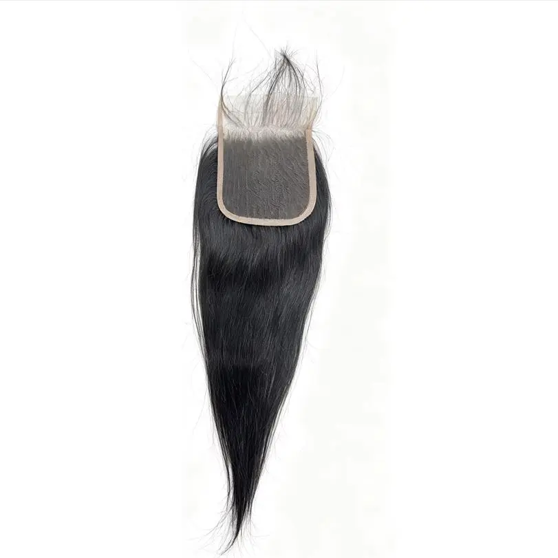 16 Inch 4x4 HD Transparent Lace Closure Bone Straight Natural Black 100% Unprocessed Virgin Brazilian Human Hair 16A Grade Raw Hair Pieces