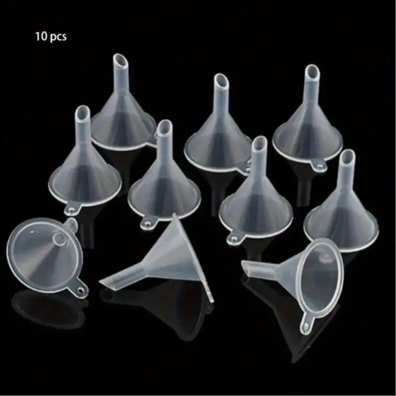 10pcs Mini Small Funnels Kitchen Utensils Kitchen Gadget Transparent for Fill Perfume Liquid Plastic Bottleneck Bottles Auxiliary Tool