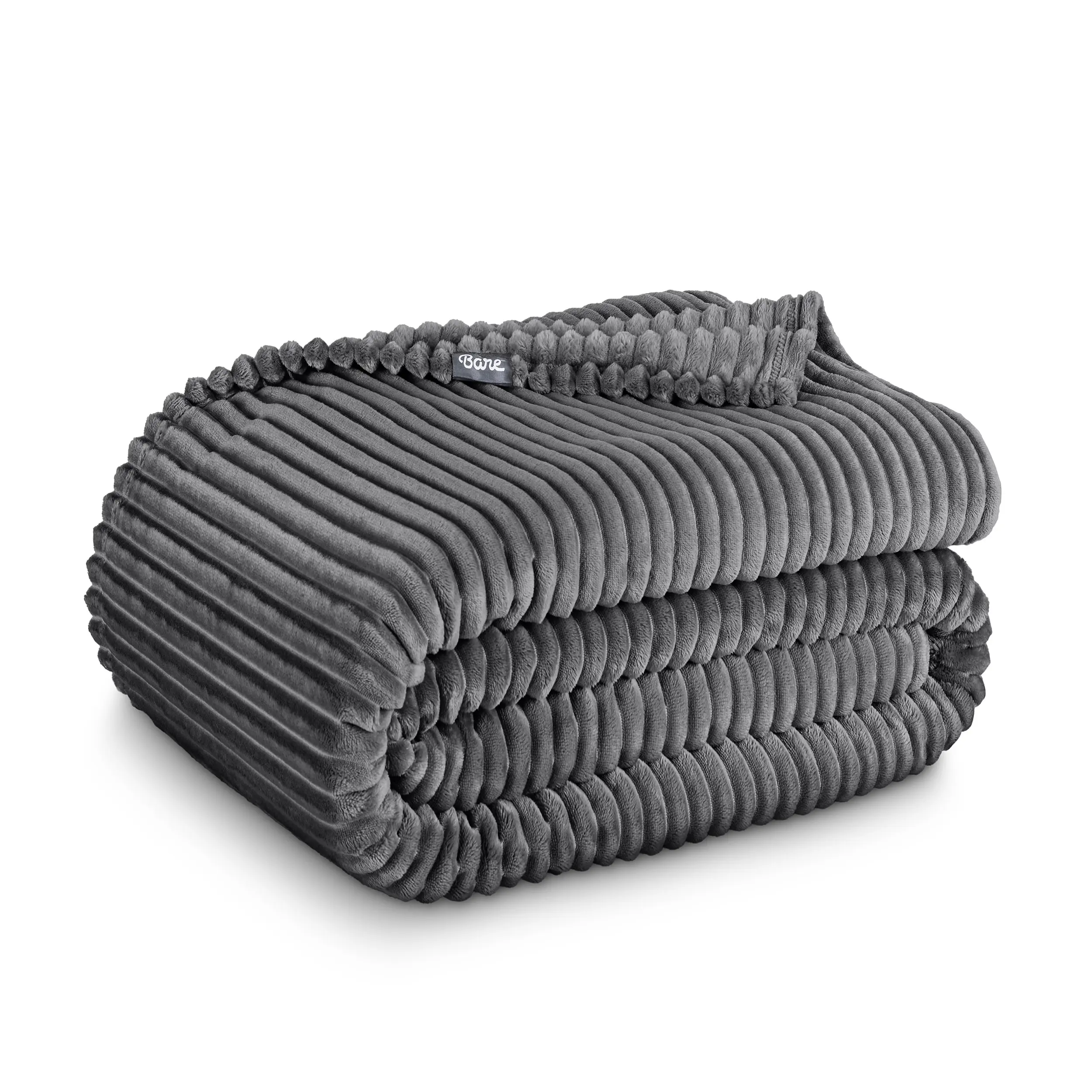 Bare Home Microplush Ribbed Cozy Throw Blanket - Soft Comfy, Super Soft Bedding Linen for Bed, Wrinkle Resistant, Cozy Throw Blankets, Soft Comfy Blanket