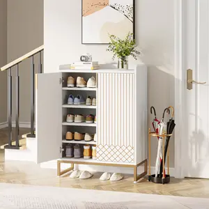 Tribesigns 5-Tier Shoe Cabinet with Doors, 25-Pair Storage Organizer with Sturdy Metal Frame