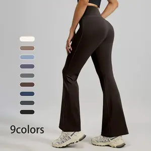 New Women's High-Waisted Sports Flared Pants, Tummy-Controlled and Buttock-Lifting Fitted Elastic Leisure Pants, Drapey Slimming Sports Yoga Pants