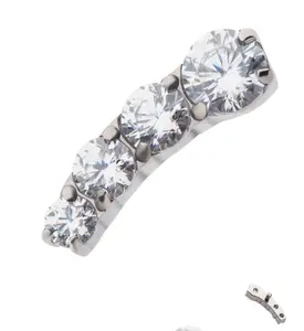 Arise CZ Internally Threaded Titanium Top (Right Ear)