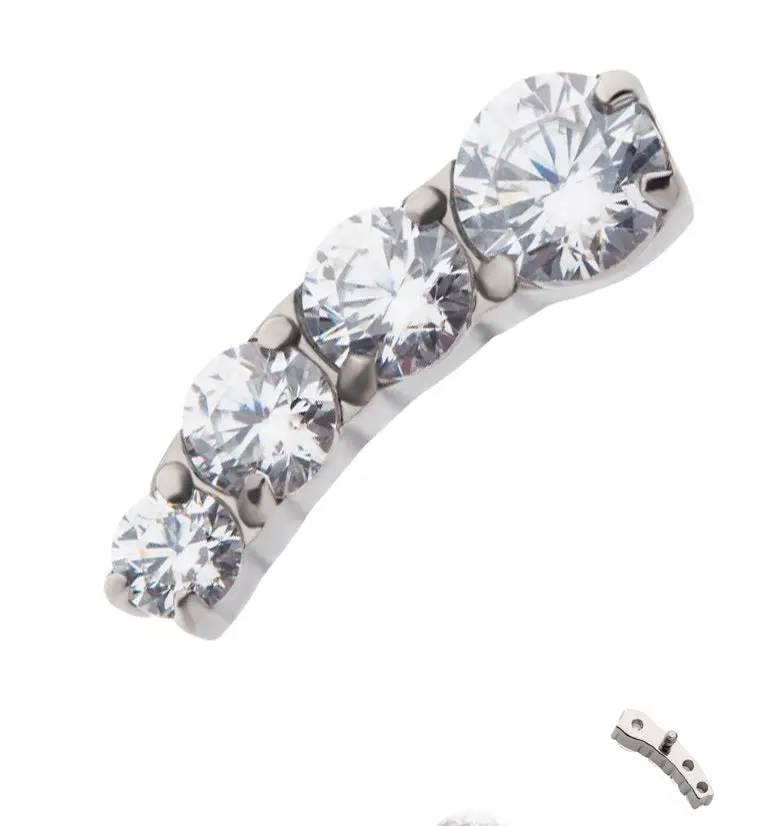 Arise CZ Internally Threaded Titanium Top (Right Ear)