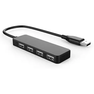 USB Hub, USB Splitter,USB 4-Port Adapter,Extender for Laptop, PC, MacBook, Mac Pro, Mac mini, iMac, Surface Pro and More (Black-USB 2.0/0.3m)