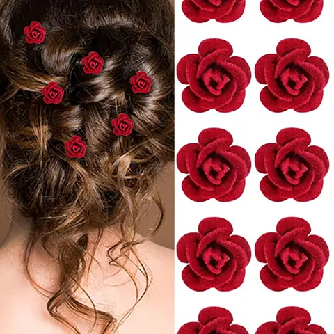 Mother's Day Gift Women's Elegant Rose Flower Design Hair Clips, Hair Clip Set, Hairpins As Gift, Fashionable for Women & Girls, Minimalist Headwear Suitable for Thick, Hair Decor, Hairclips