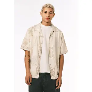 Sandro Men’s Printed Short Sleeve Camp Shirt, Boulder - BM24790