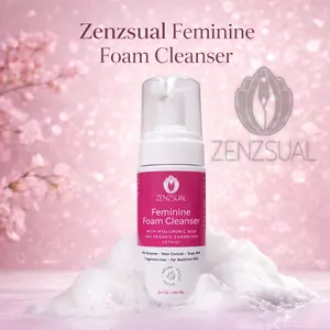 Zenzsual Feminine Foam Cleanser with Hyaluronic Acid & Organic Cranberry Extract pH Balanced Fragrance Free Gentle Sensitive Skin Care 100ml