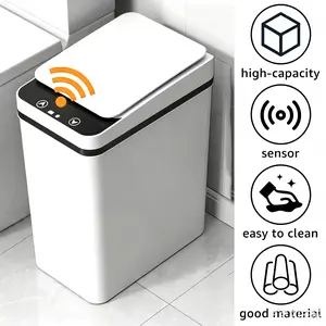 Small Motion Sensor Smart Trash Can,12L ABS Automatic Trash Bin,Touchless Motion Sensor Smart Garbage Can,Waterproof Trash Can for Bathroom, Bedroom,Kitchen Bathroom Accessories Home