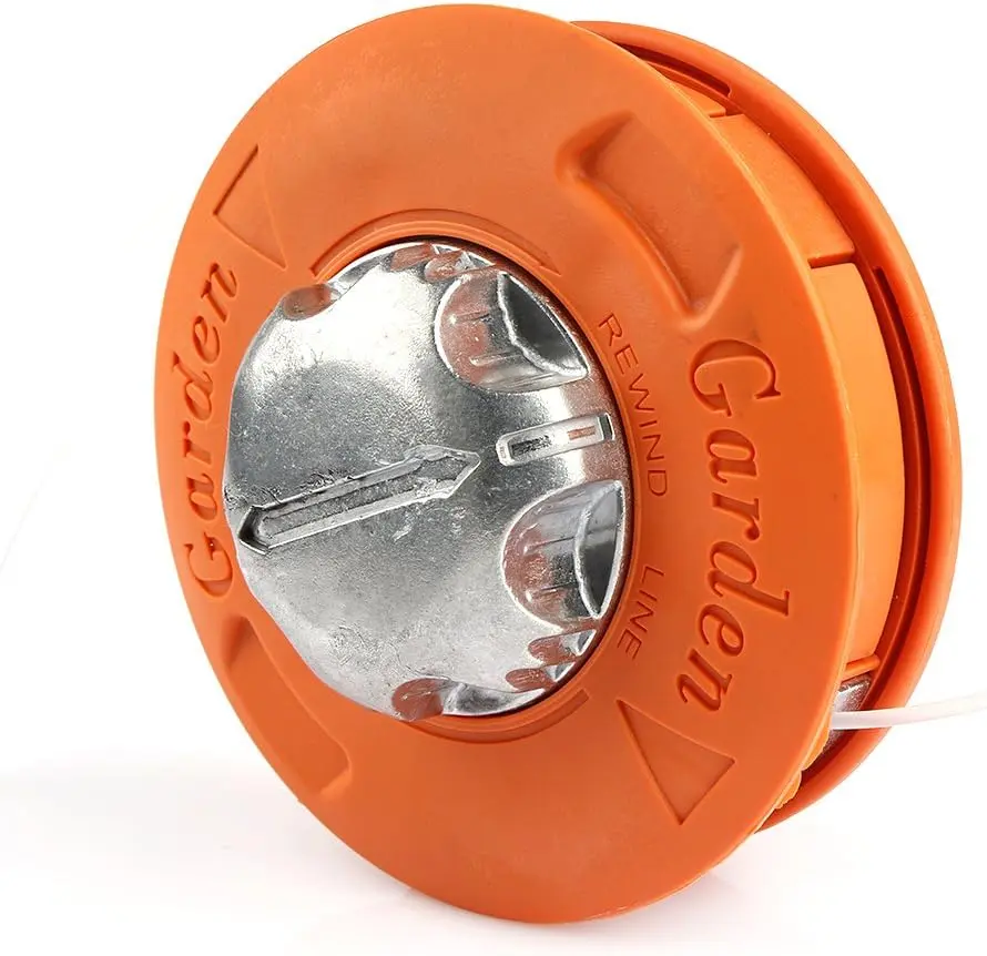 Alloy universal trimmer head, weed cutter cam feed trimmer line, alloy universal wire twister with cam feed for trimmer line, replacement attachments compatible with lawn mowers and grass trimmers, tool accessories