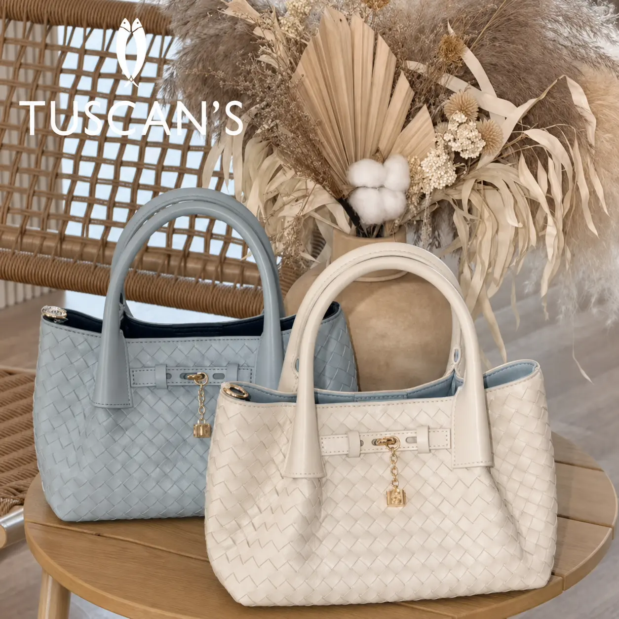 【Small Size】 TUSCAN'S Woven Lambskin Handbag - Elegant Everyday Carry - Soft Leather Shoulder & Crossbody Purse, Top Handle Design