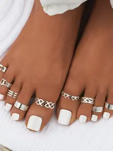 Adjustable Toe Ring Set, Fashionable Hollow Out Design Toe Ring for Women & Girls, Fashion Jewelry for Party, Daily Decor, Trendy All-match & Exquisite Jewelry for Birthday Gift