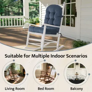 Premium Corduroy Rocking Chair Cushion with Ties Extra Thick 4" High Back Tufted Seat Pad for Indoor Outdoor Patio Furniture 28" Back 16" Seat Non Slip Secure Ties