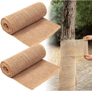 2 Rolls Burlap Tree Protector Wraps, 7.8" × 9.8' Winter Tree Trunk Guards Protector Wrap Burlap Fabric Garden Plants Tree Wrap