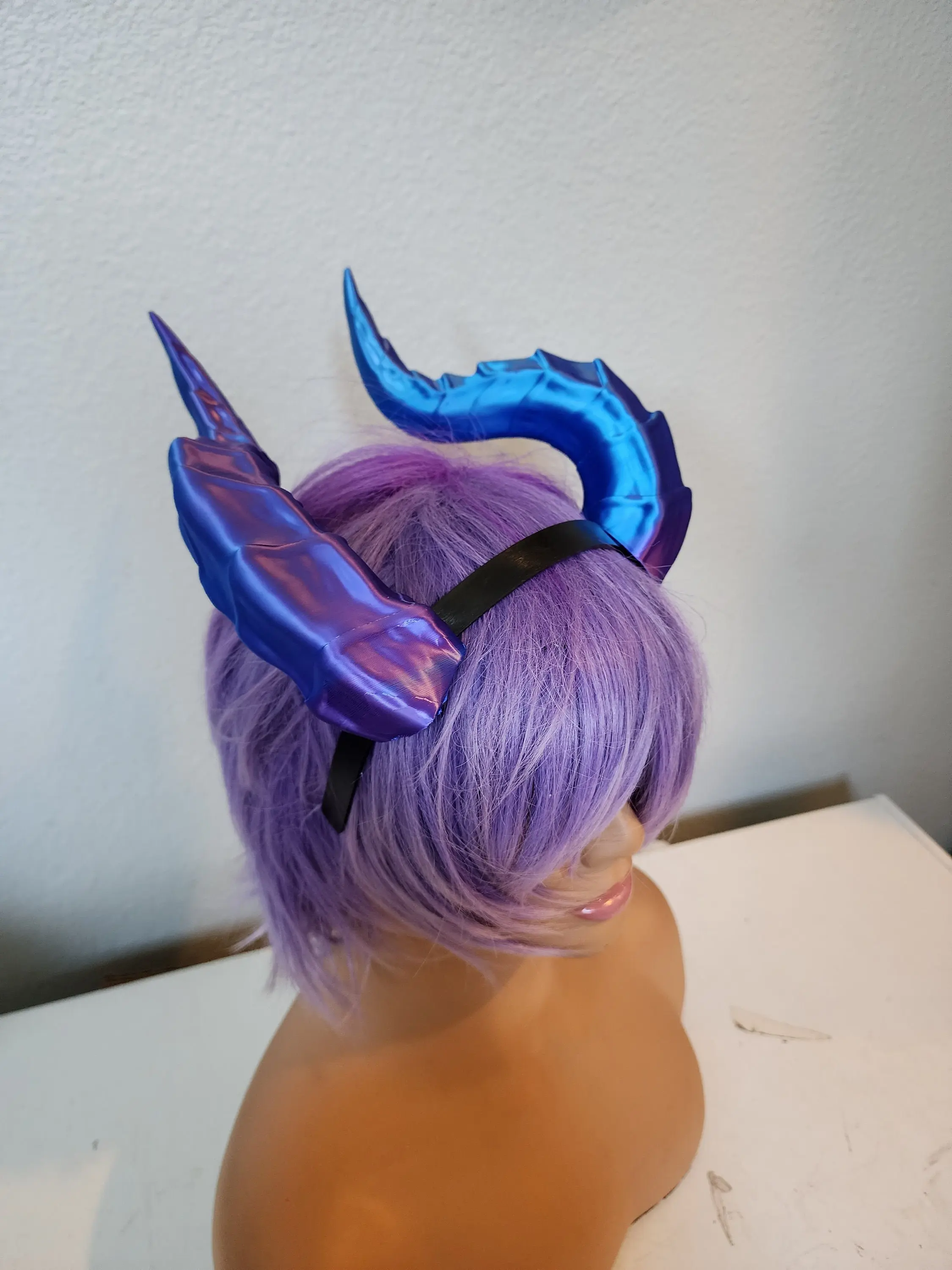 Fantasy Large Dragon horns Snake Dragon 3d printed horns on headband dragon costume headress large goat horns beast horns dinosaur cosplay