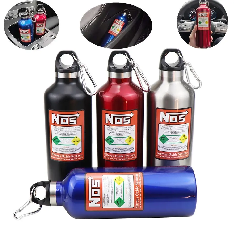 NOS Car NOS Water Bottle 500ML Stainless Steel Insulated Flask for Car Interior Accessories Men Women Portable Drinkware