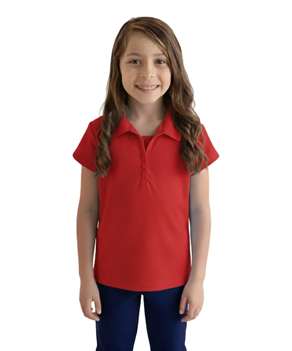 Girl's Uniform Triple Buttons Blouse Red 5-18 GSU02