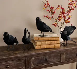 Simply Stunning Set of 4 Decorative Ravens by Janine Graff