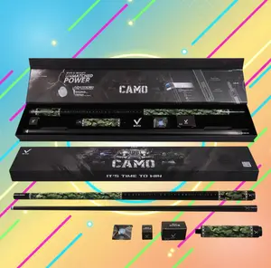 EVO CAMO Maxbing Edition Viper Tactical Pool Cue – Glass Fiber Shaft, Carbon Butt, 12.5 mm TIME 3 Tip, Hybrid Pro Taper, 19–19.5 oz, Player Kit with 6 in Extension, Glove & Chalk