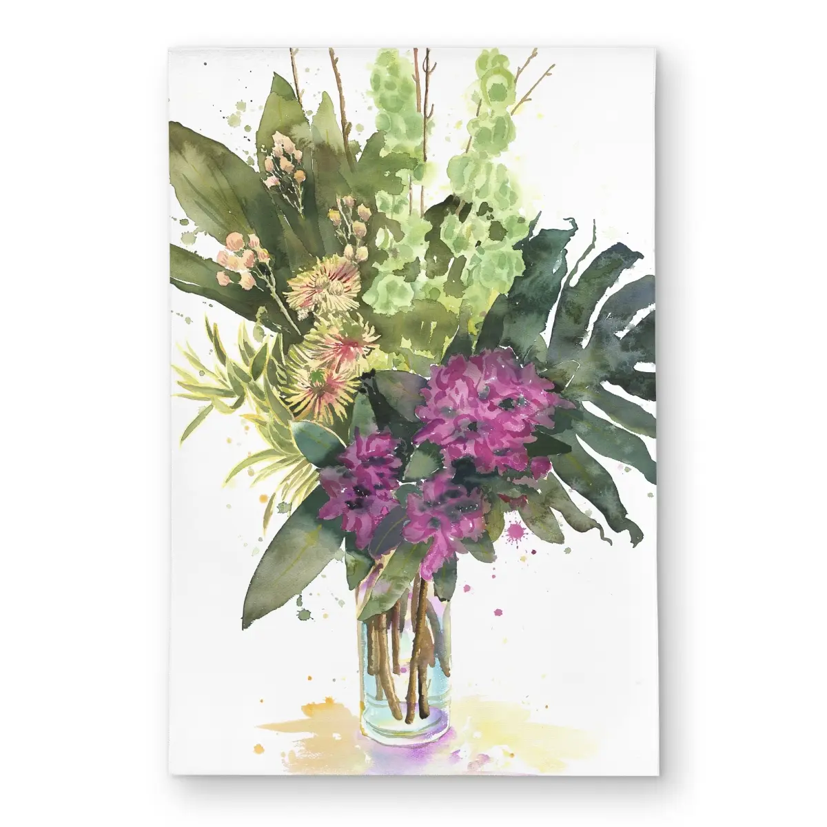 360 stand Tropical Flower Assemblage Rectangle Area Rug - 2x3 ft, Botanical Area Rugs, Indoor/Outdoor, Weather Resistant, Living Room Decor, Floral Area Rug