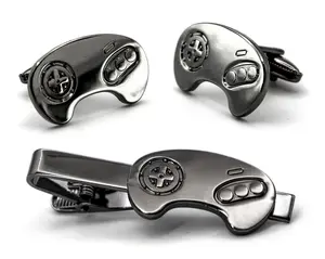 Retro Controller Cufflinks, Classic Gamer Tie Clip, NES Gaming Men's Jewelry, Retro SNES Tie Bar Groomsmen Wedding Gift, Grooms Best Man Gifts