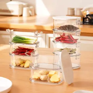 Spice Storage Box Kitchen Large Spice Food Grade Home Kitchenware Condiment Organizer Set Salt Pepper Container Seasoning Jar