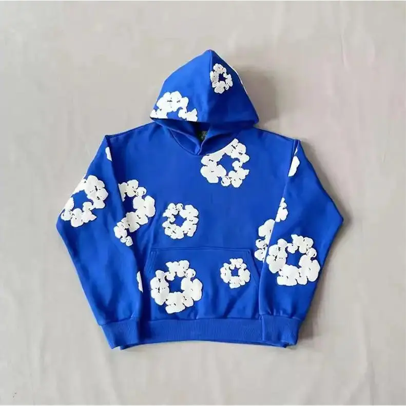 Denim Tea1s Women's Top Oversized Hoodie Casual Y2K Denim Tears