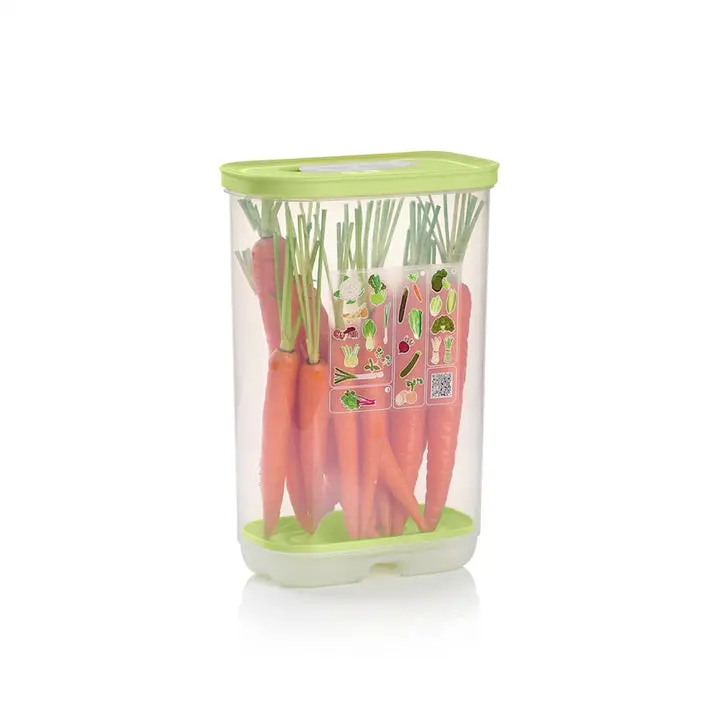Tupperware® FridgeSmart® Vertical Produce Storage Container with Lid, Airflow Slider, Venting System, Produce Guide - Stackable Kitchen Food Storage Solution for Maintaining Freshness, Stackable Storage Bins