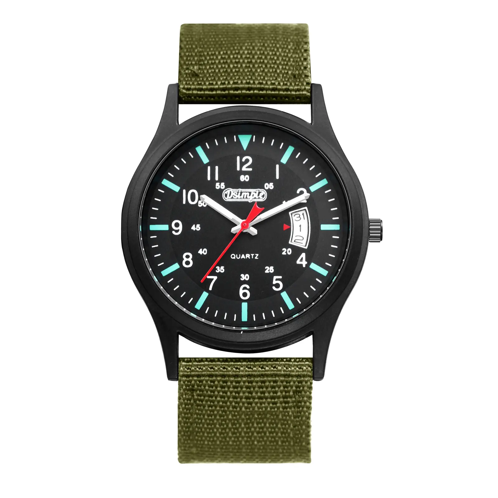 OIDEA Men's Tactical Nylon Strap Casual Quartz Watch - Analog Quartz Movement, 24-Hour Round Face, Luminescent Hands, Calendar, Military Look, Outdoor Fashion Timepiece,summerwins